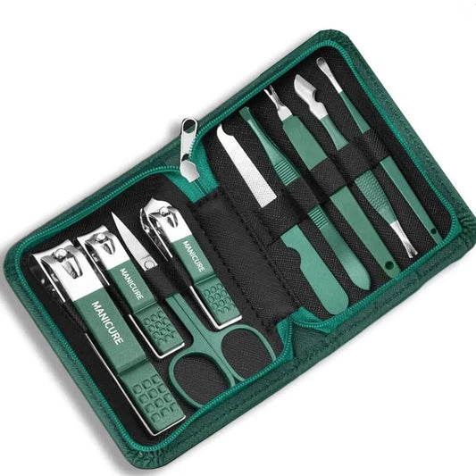 Kit Profesional de Manicura y Pedicura en Acero Inoxidable - 9 Piezas